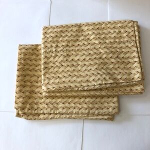 Ralph Lauren vintage wicker herringbone basketweave look pillowcases cotton